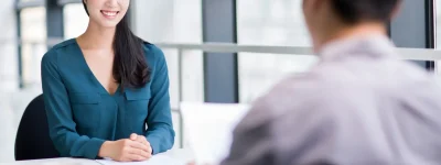 Young woman interviewing for a job Young woman interviewing for a job