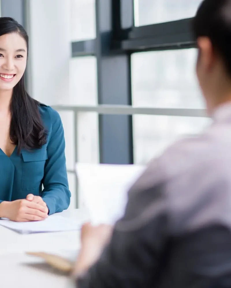 Young woman interviewing for a job Young woman interviewing for a job